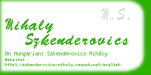 mihaly szkenderovics business card